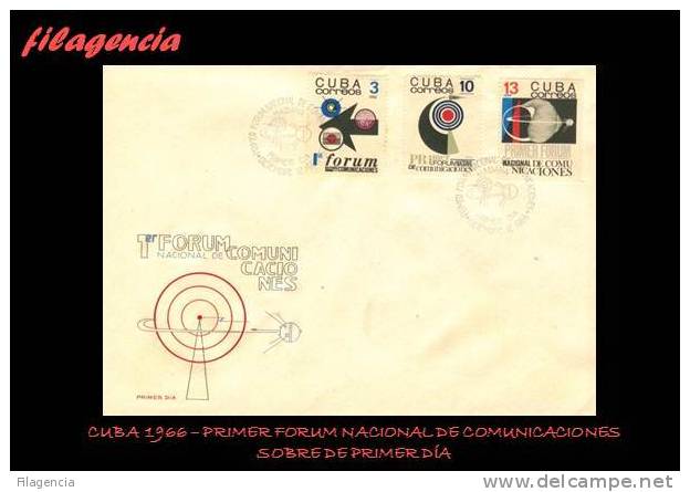 AMERICA. CUBA SPD-FDC. 1966 PRIMER FORUM NACIONAL DE COMUNICACIONES - FDC