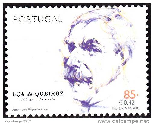 PORTUGAL - 2000,  100 Anos Da Morte De Eça De Queiroz.  85./ € 0,42   ** MNH  MUNDIFIL  Nº 2717 - Ongebruikt