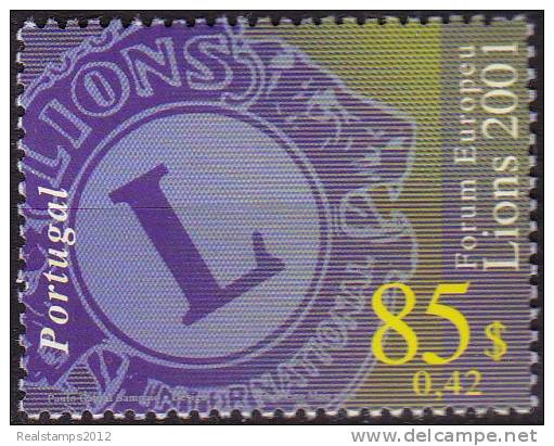 PORTUGAL - 2001,  Forum Europeu De Lions.  85$/ € 0,42    ** MNH  MUNDIFIL  Nº 2806 - Neufs