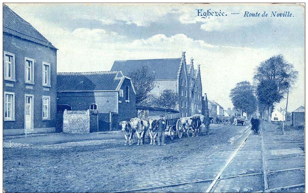 EGHEZEE. Route De Noville. Voir Attelage Et Rails Du TRAM. Edit: E. Palate. Postée En 1908. Bon état. - Eghezée