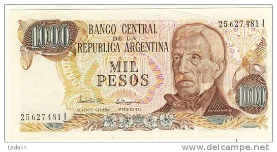 BILLET # ARGENTINE # 1976/1982  # 1000 PESOS # MIL PESOS  # GENERAL SAN MARTIN - Argentina