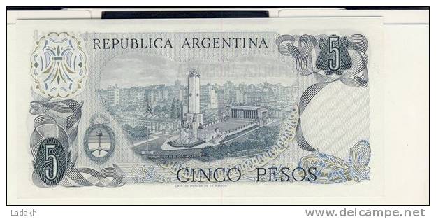 BILLET # ARGENTINE # 1974/1976  # 5 PESOS # CINCO PESOS  # GENERAL BELGRANO - Argentina