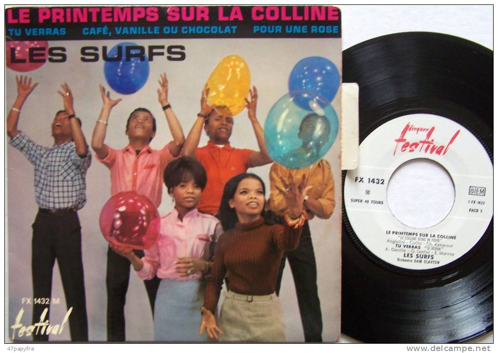 EP 45T + Languette Les SURFS / AZNAVOUR Le Printemps... Année1965 EX EX   Parfait état - 45 T - Maxi-Single