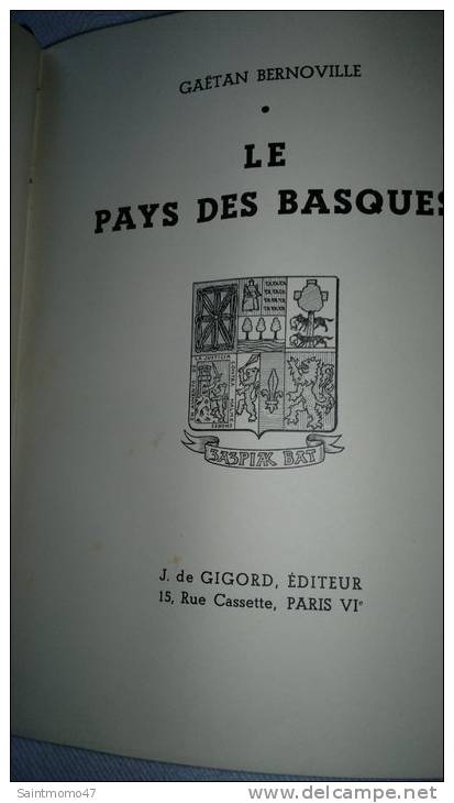 LE PAYS DES BASQUES GAETAN BERNOVILLE - Baskenland