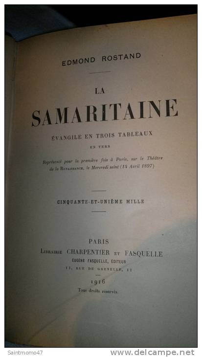 LA SAMARITAINE EDMOND ROSTAND - Cinéma/Télévision