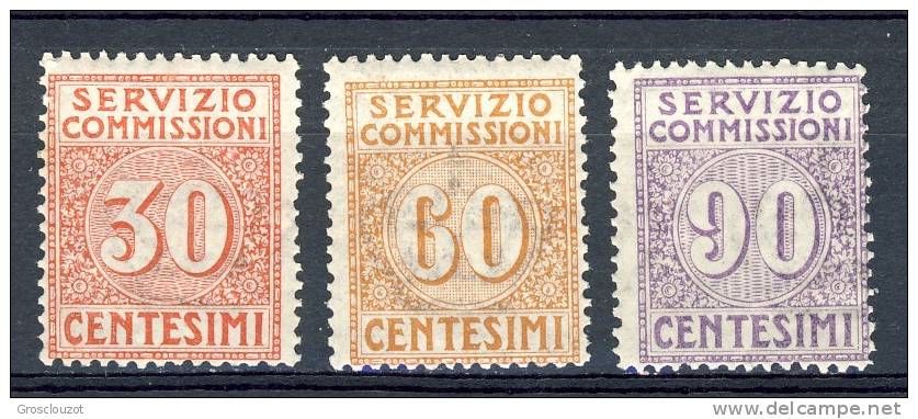 Regno VE3 Servizio Commissioni SS. 2500 N. 1-3 Freschissimi MNH, Firmati Biondi  Cat.€ 550 - Segnatasse