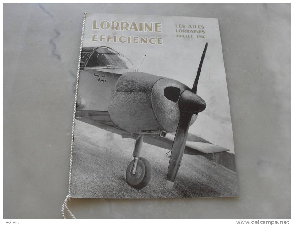 Lorraine Efficience  Les Ailes Lorraines  Juillet 1956  Aero  Club De L'Est - Flugzeuge