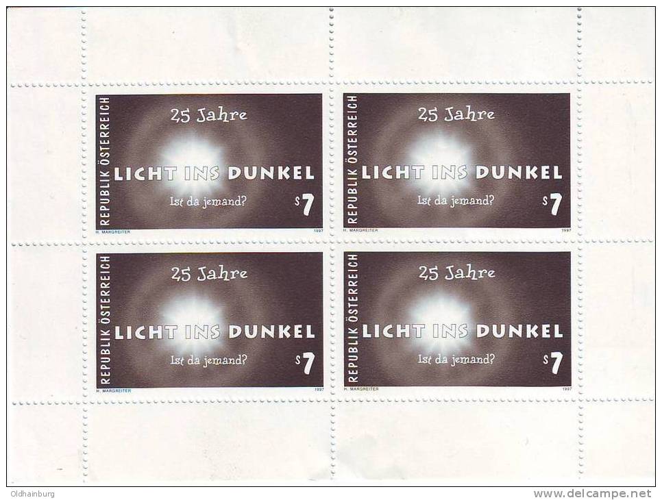 209r6: Schwarzdruck- Vierer "Licht Ins Dunkel" ANK 36.- € - Variétés & Curiosités