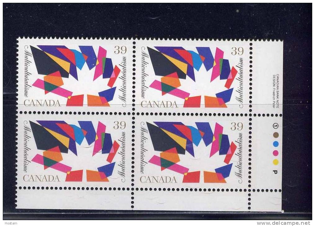 CANADA, 1990, # 1270.  MULTICULTURALISM  LR MNH - Blocchi & Foglietti