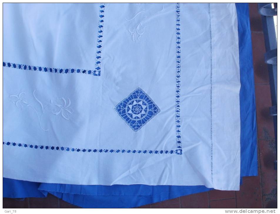 DRAP Ancien Brodé, Ajouré Et Monogrammé 204 X 302 - EXCEPTIONNEL - Lakens