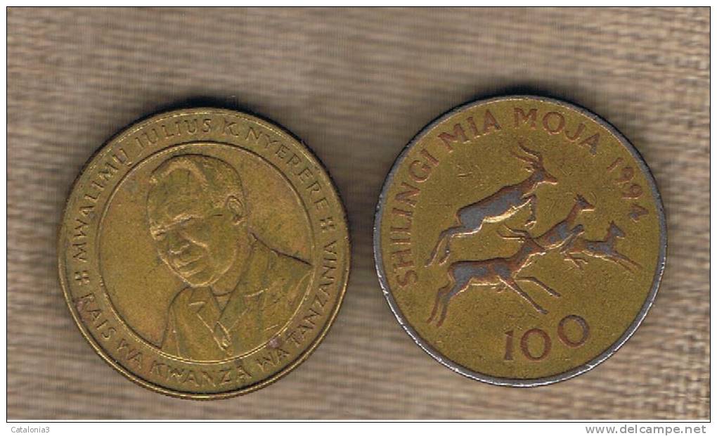 TANZANIA -  100 Shilling 1994  KM32 - Four Impalas Running - Tanzanía