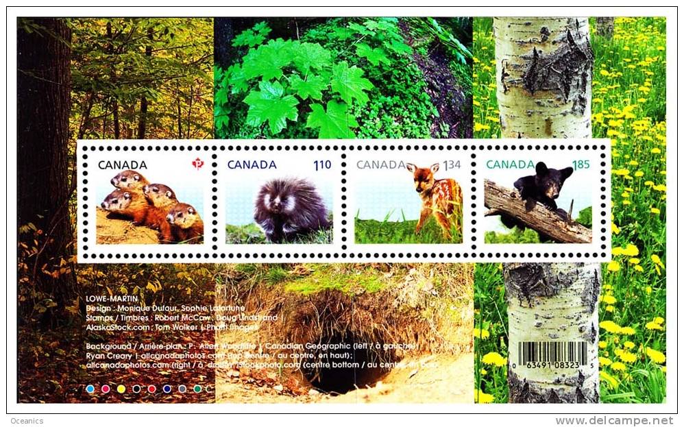 Canada (Scott No.2602 - Faune Et Leurs Bébés / Wild Animals Babies 2012) (**) FS / SS - Blocks & Sheetlets