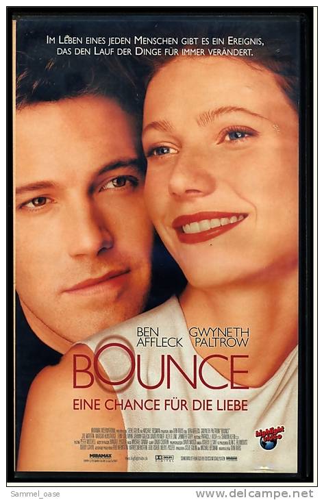 VHS Video  , Bounce - Eine Chance Für Die Liebe   -   Gwyneth Paltrow , Ben Affleck , Tony Goldwyn , Alex D. Linz - Romantique