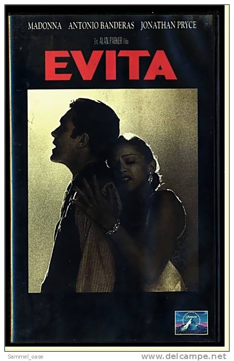 VHS Video  , EVITA  -   Mit Julian Littman , Mark Ryan , Jonathan Pryce , Antonio Banderas - Von 1997 - Comédie Musicale