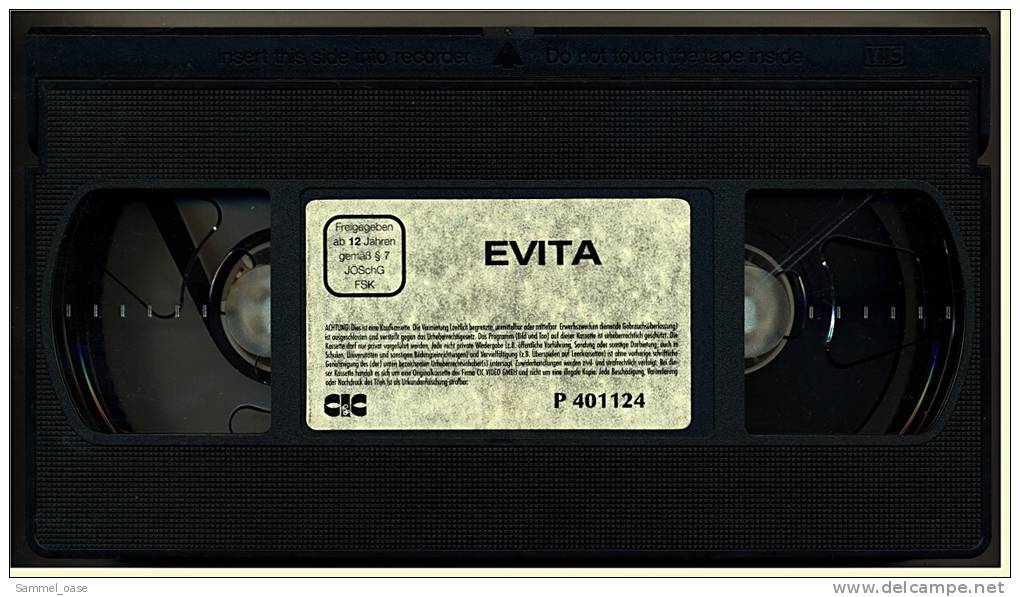 VHS Video  , EVITA  -   Mit Julian Littman , Mark Ryan , Jonathan Pryce , Antonio Banderas - Von 1997 - Musicals
