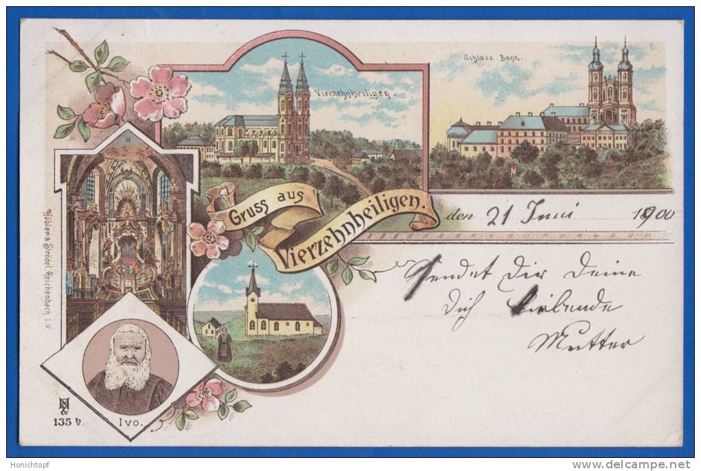 Deutschland; Staffelstein; Vierzehnheiligen; Gruss Aus AK; Litho; 1900 - Staffelstein