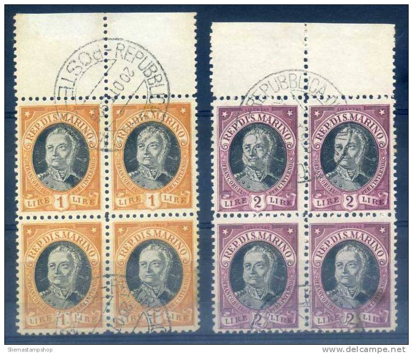 SAN MARINO - 1926 BLOCK OF 4 - Oblitérés