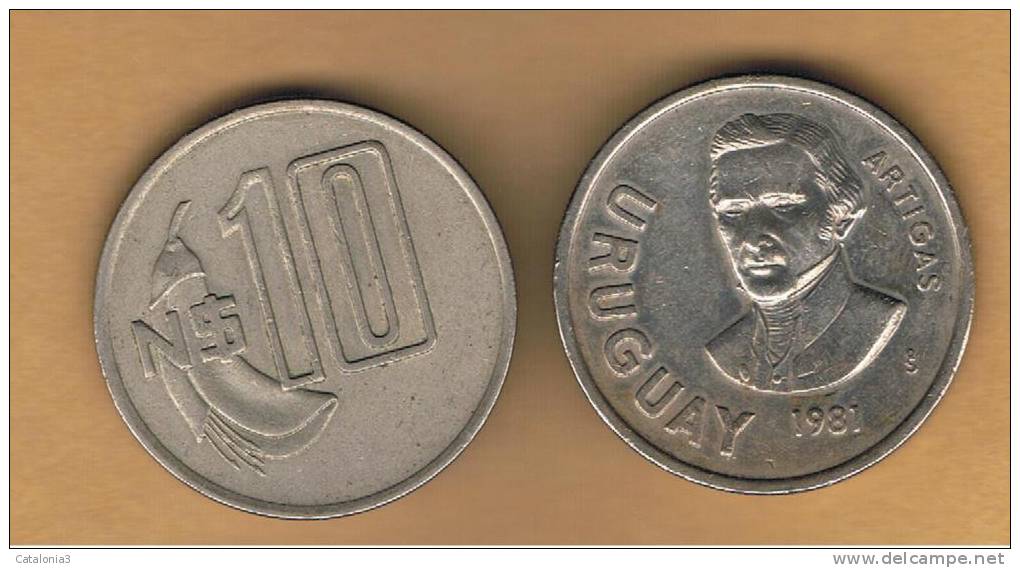 URUGUAY -  10  Pesos  1981  KM79 - Uruguay