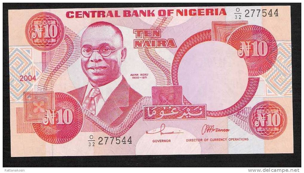 NIGERIA P25k  10  NAIRA  2004  #O/32   Signature 15       UNC. - Nigeria