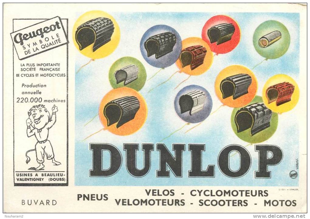 Buvard Réf.073. Dunlop - Pneus - Autres & Non Classés