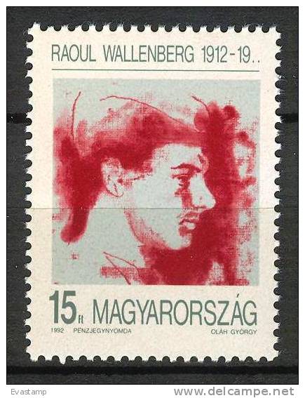 HUNGARY - 1992. Raoul Wallenberg, Swedish Diplomat - 80th Birth Anniversary MNH! Mi 4206 - Neufs