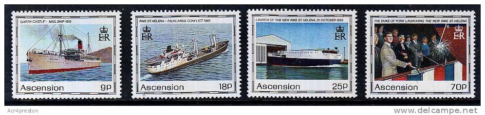 C5016 ASCENSION 1990, SG 531-4 Maiden Voyage Of RMS St Helena  MNH - Ascensión