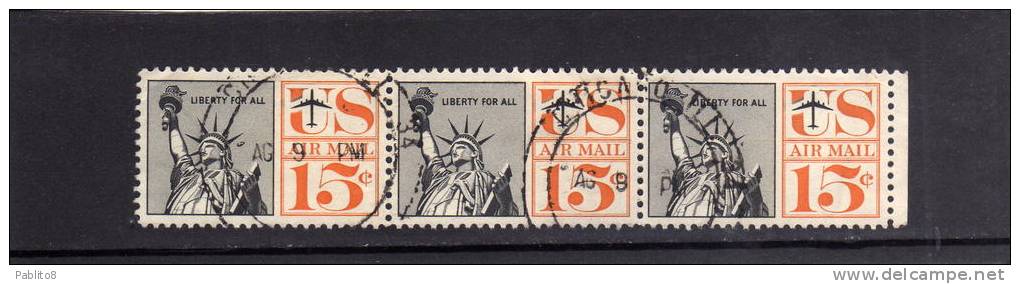 USA - STATI UNITI 1959 1961 AIRMAIL AIR MAIL STATUE OF FREEDOM POSTA AEREA STATUA LIBERTA´ AERIENS LIBERTÉ USED - 2a. 1941-1960 Usados