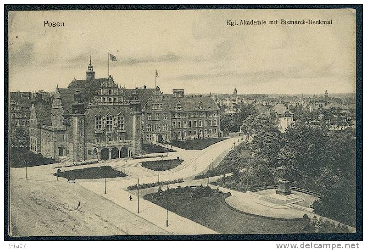 Posen Kgl. Akademie Mit Bismarck-Denkmal - Posen