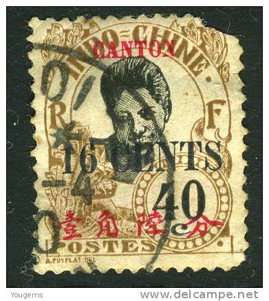 China France P.O. 1919 16c On 40c "CANTON" Overprint USED - Other & Unclassified