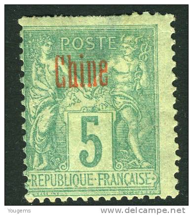 China France P.O. 1894 5c "CHINE" Overprint MH - Autres & Non Classés