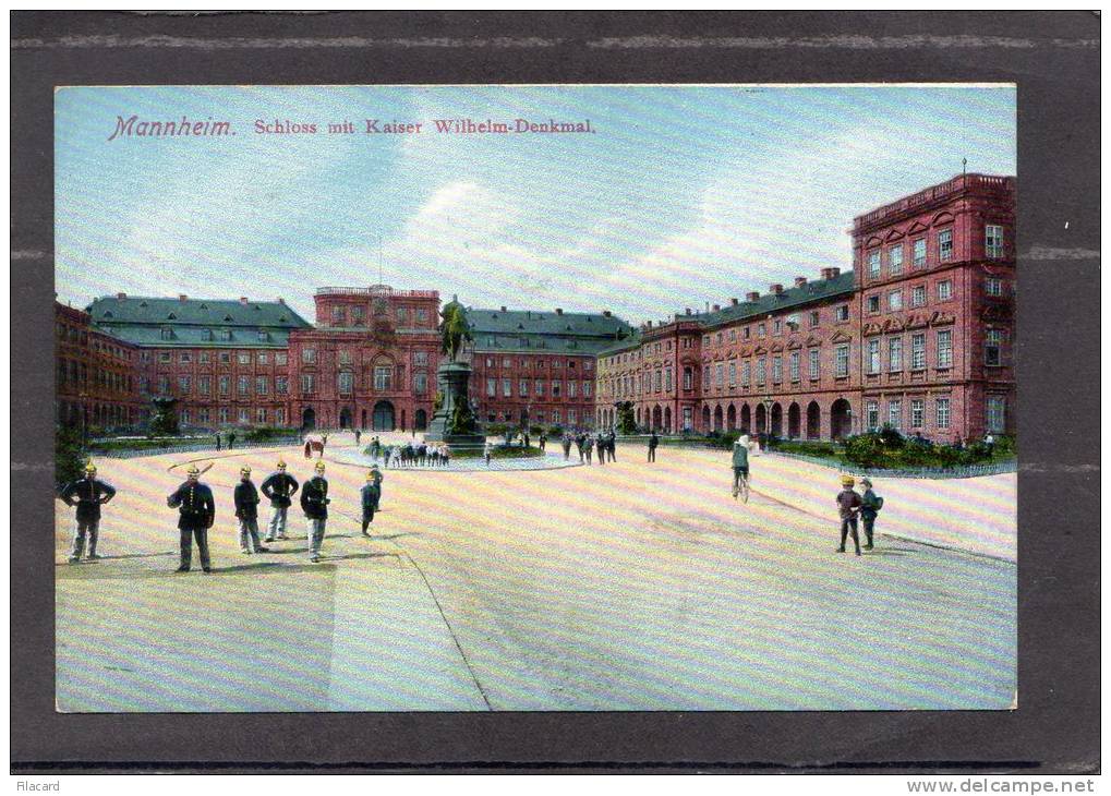 38066    Germania,   Mannheim -  Schloss Mit  Kaiser  Wilhelm-Denkmal,  NV - Mannheim