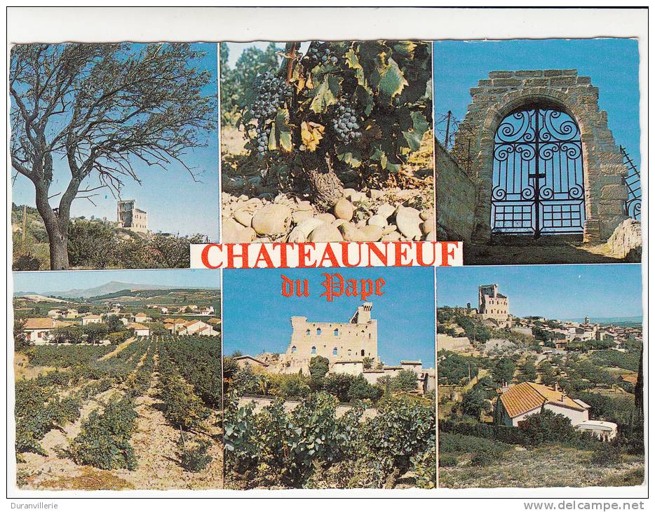 84 - Chateauneuf Du Pape - Son Vieux Château Et Son Vignoble. CPSM Multivues - Chateauneuf Du Pape