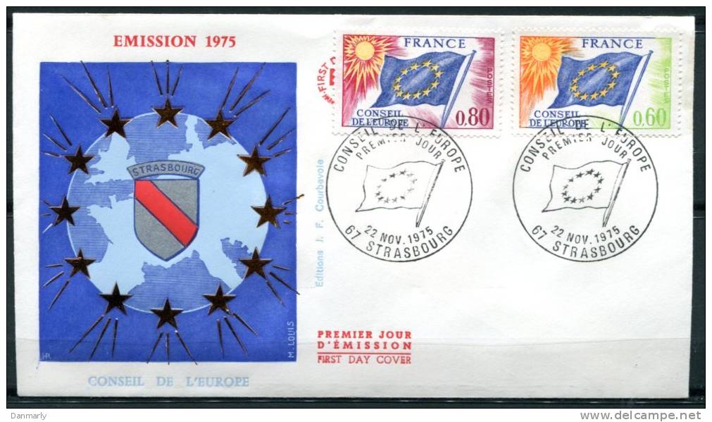 FDC 22/11/75 : Conseil De L'Europe 1975 - Institutions Européennes