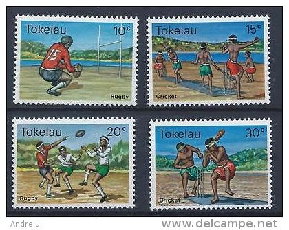 1979 Tokelau Islands ,Ball Sports 4v, Rugby, Cricket,  Yv. 69/72  MNH - Rugby