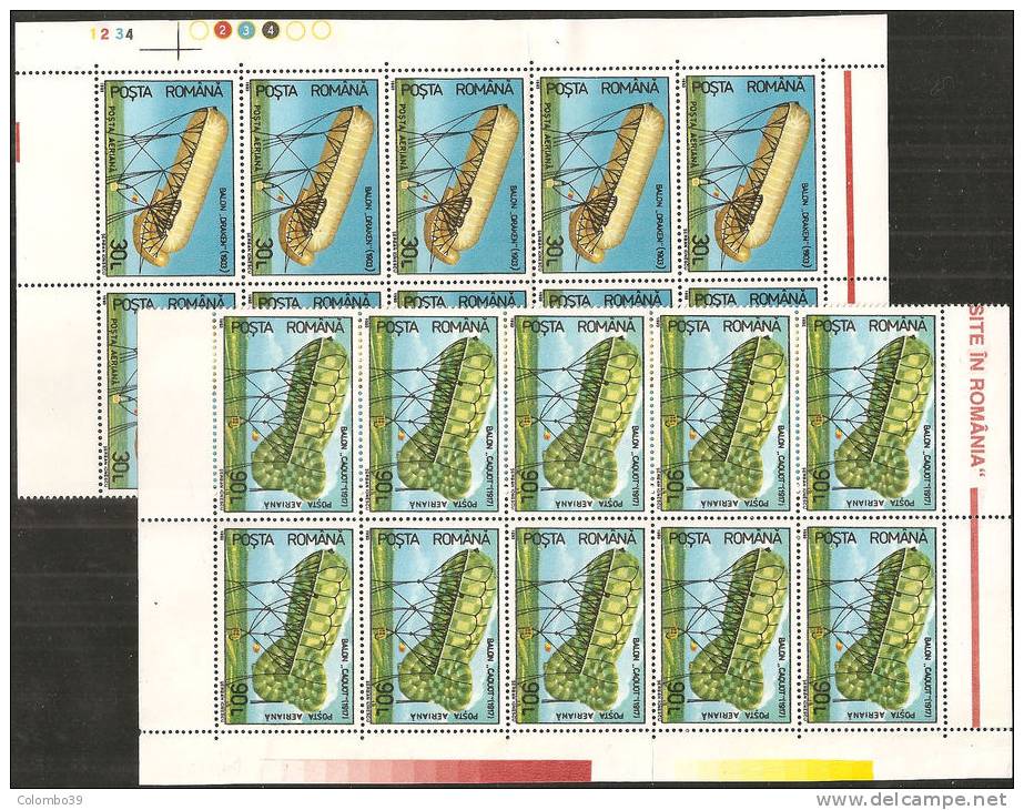 Romania 1993 PA Nuovo** - Mi.4863/64  Yv.313/14  Blocs 10x - Unused Stamps