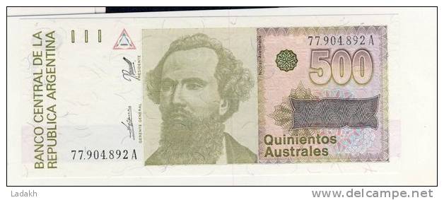 BILLET # ARGENTINE # 1988 # 500 AUSTRALES  # QUINIENTOS  AUSTRALES # NICOLAS AVELLANEDA - Argentine