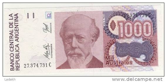 BILLET # ARGENTINE # 1989 # 1000 AUSTRALES  # MIL  AUSTRALES  # JULIO A ROCA - Argentina