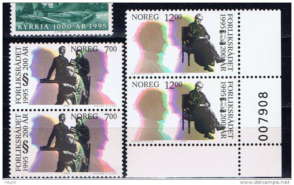 N Norwegen 1995 Mi 1185-86 Mnh - Neufs