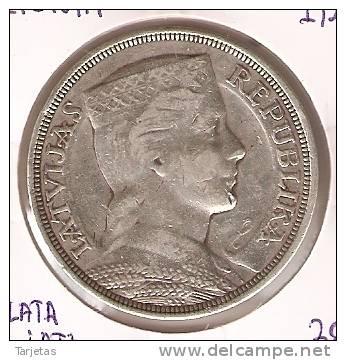 MONEDA  DE PLATA DE LETONIA DE 5 LATI DEL AÑO 1929   (COIN) SILVER - ARGENT. - Letonia