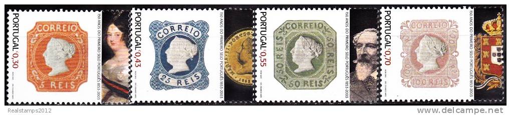 PORTUGAL - 2003,  150 Anos Do Primeiro Selo Português 1853-2003 (Série, 4 Valores)  ** MNH  MUNDIFIL  Nº 2945/8 - Ongebruikt