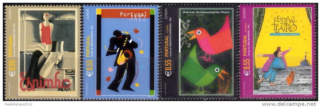 PORTUGAL - 2003,  Europa - A Arte Do Cartaz  ( Série, 4 Valores )  ** MNH  MUNDIFIL  Nº 2969/72 - Ungebraucht