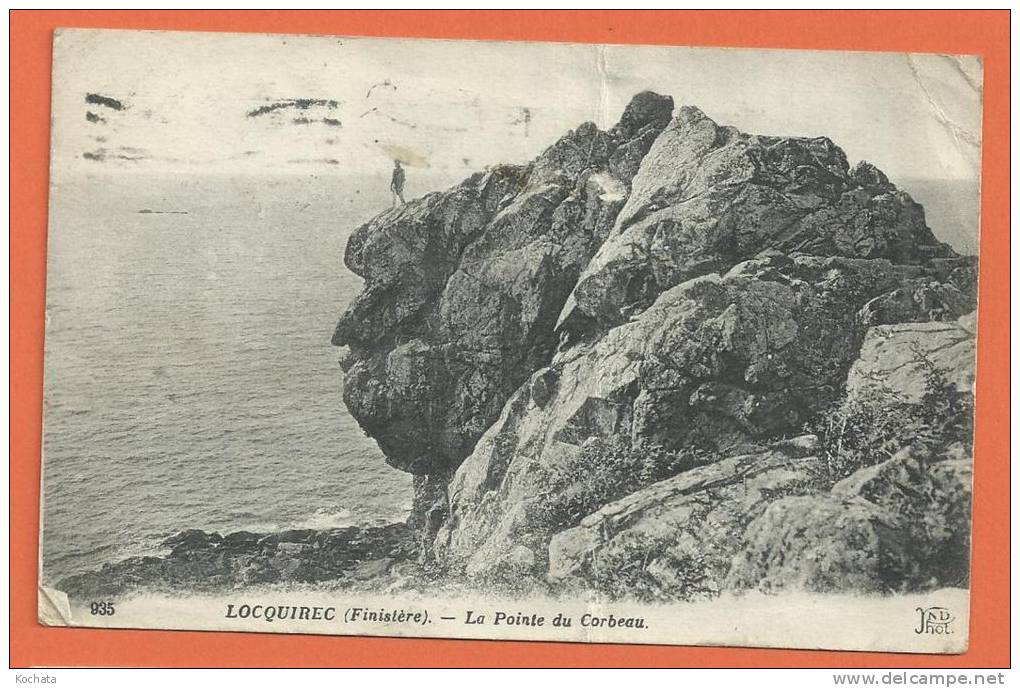 E404, La Pointe Du Corbeau, 1 Pli Non Visible, 935, Circulée 1919 - Locquirec