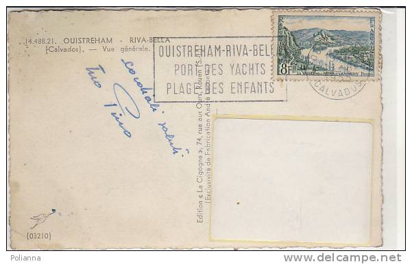 PO8429B# FRANCIA - OUISTREHAM - RIVA BELLA - Acquerellata  VG 1955 - Ouistreham