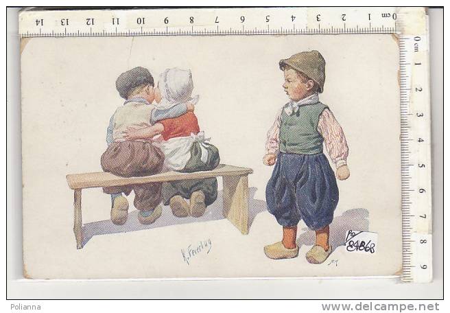 PO8486B# ILLUSTRATORE KARL FEIERTAG - COPPIA BAMBINI   No VG - Feiertag, Karl