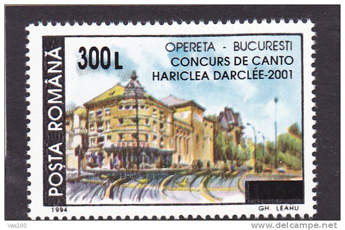 MUSIQUE,OPERA , HARICLEA DARCLEE OVERPRINT STAMPS 2001  ** MNH ROMANIA. - Neufs