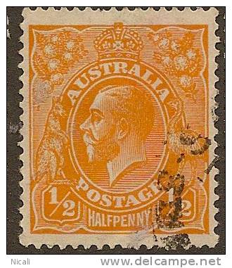 AUSTRALIA 1926 1/2d Orange KGV SG 94 U YH214 - Oblitérés