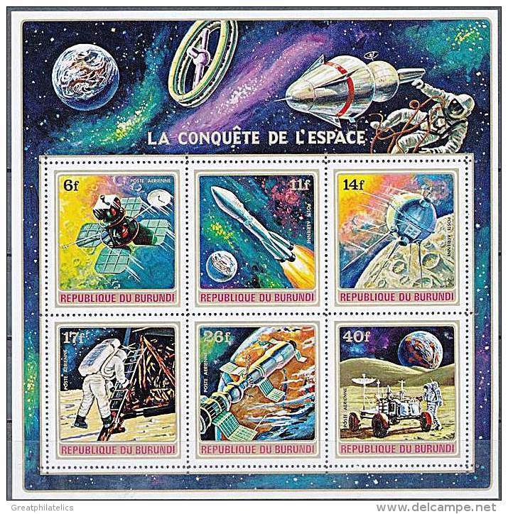 BURUNDI 1972 SPACE APOLLO S/S SC#C156 PERF S/S MNH (7D124T) - Sammlungen