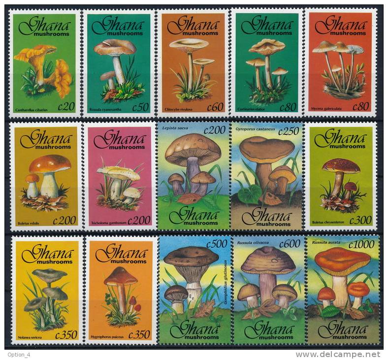 Ghana Mushrooms Pilze Set (15) °BM0343 MNH - Pilze