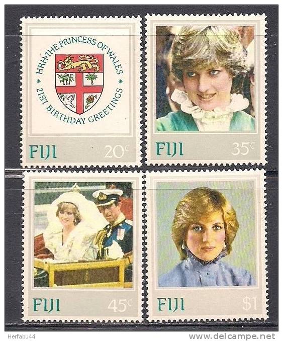 Fiji    Princess Diana    Set   SC# 470-73 MNH** - Fiji (1970-...)