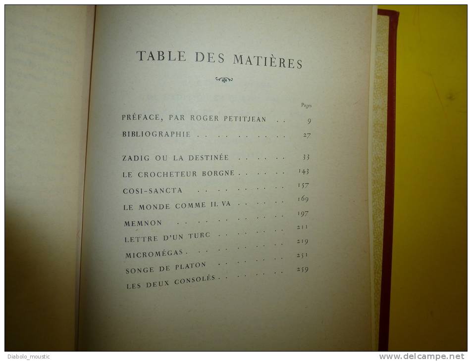 1966      ROMANS Et CONTES De VOLTAIRE - Auteurs Classiques